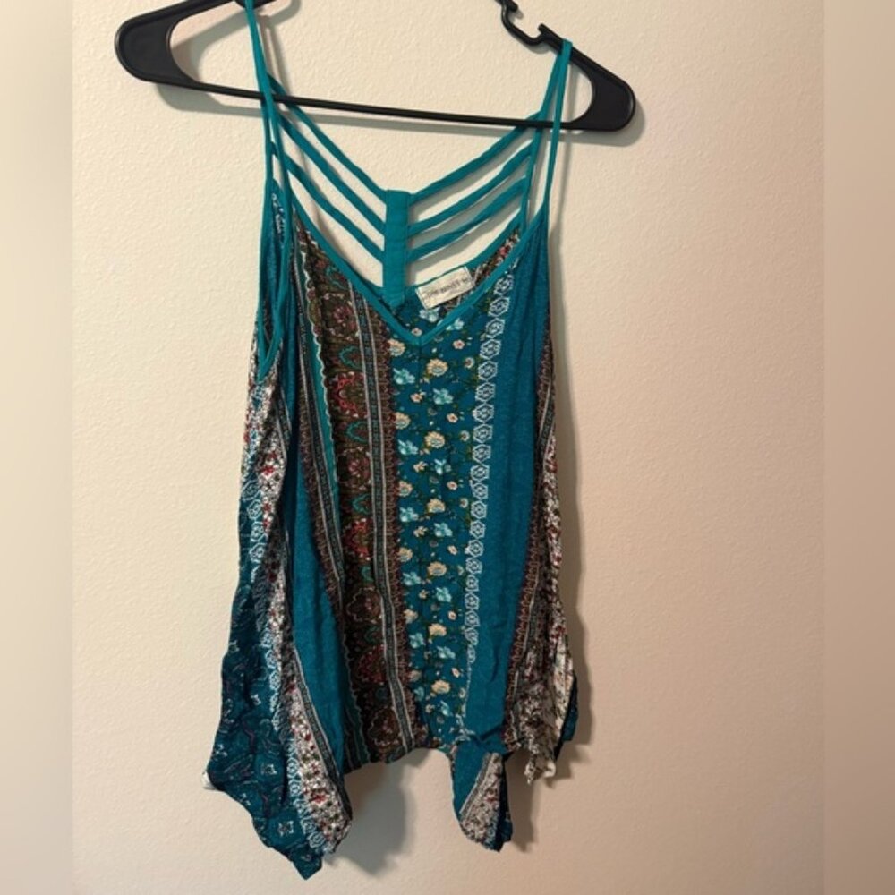 Teal Floral Strappy Camisole